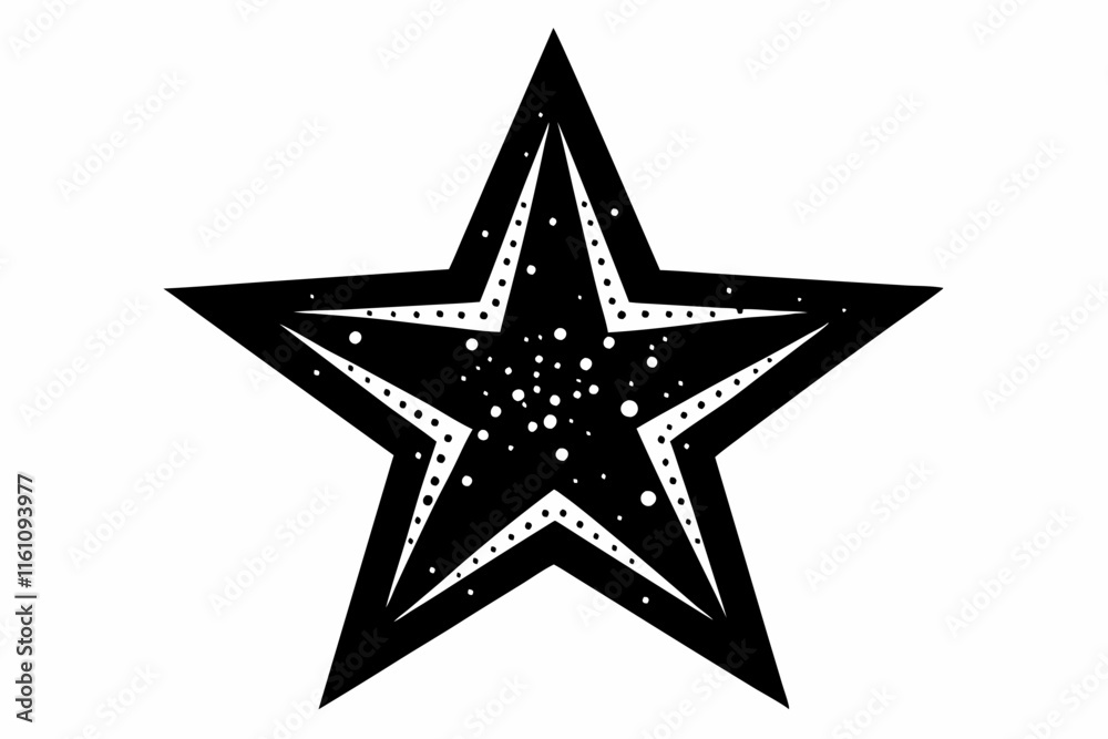 Glittering Star Icon - Black Silhouette Vector On White Background. Glittering Star Icon - Black Silhouette Vector On White Background.