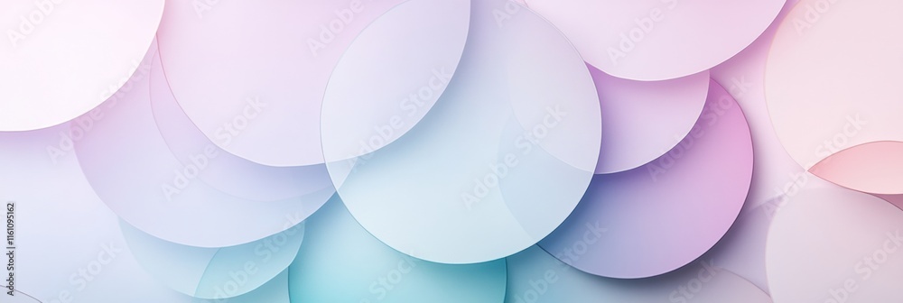 Overlapping semi transparent circles in pastel tones create a gentle abstract background with space for text or design elements. Generative AI Overlapping semi transparent circles in pastel tones create a gentle abstract background with space for text or design elements. Generative AI