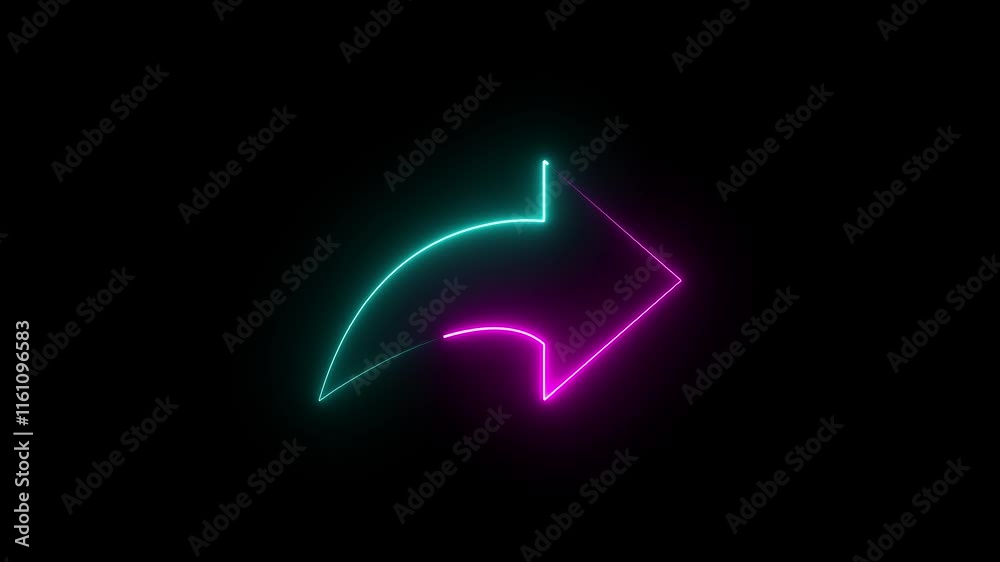 A neon right direction icon glows with vibrant, electric colors, featuring a sleek, bold arrow pointing forward. It pulses gently against a dark background, symbolizing guidance and progress. A neon right direction icon glows with vibrant, electric colors, featuring a sleek, bold arrow pointing forward. It pulses gently against a dark background, symbolizing guidance and progress.