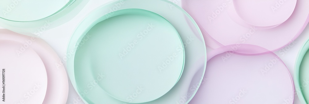 Elegant overlapping circles in pastel tones create a serene design with ample space for text and branding. Generative AI Elegant overlapping circles in pastel tones create a serene design with ample space for text and branding. Generative AI