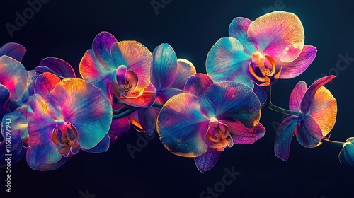 Close-up view of beautiful orchid flower with blurred background