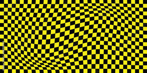 Wavy checker board pattern. Coloring checker pattern vector illustration. Chess board icon. Wavy chess board. 