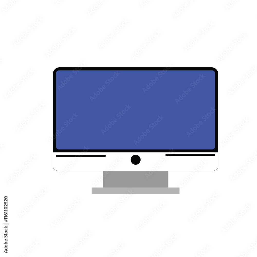 computer image icon with blue screen computer image icon with blue screen