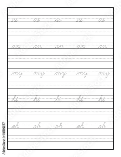 cursive writing Practice for teens