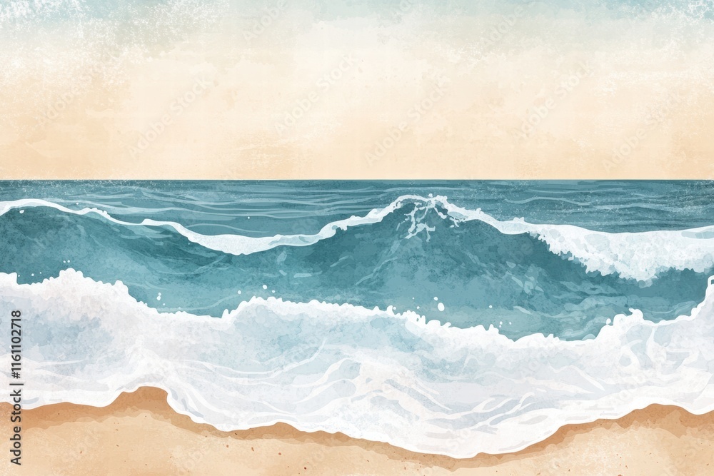 Captivating beach view with gentle waves and ample space for your text. Generative AI Captivating beach view with gentle waves and ample space for your text. Generative AI