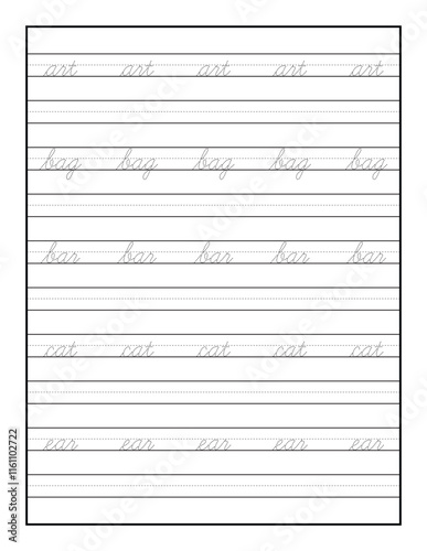 cursive writing Practice for Teens 