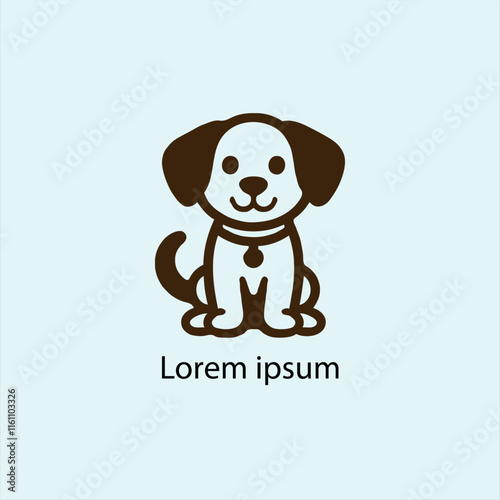 A minimalist black silhouette of a cute cartoon-style animal resembling a fox or cat