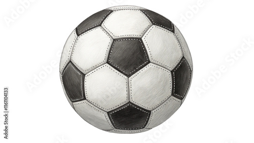 Soccer Ball Classic Sport, Black and White Design On Transparent Background photo