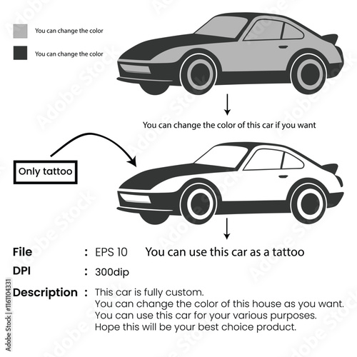 Car silhouette on white background