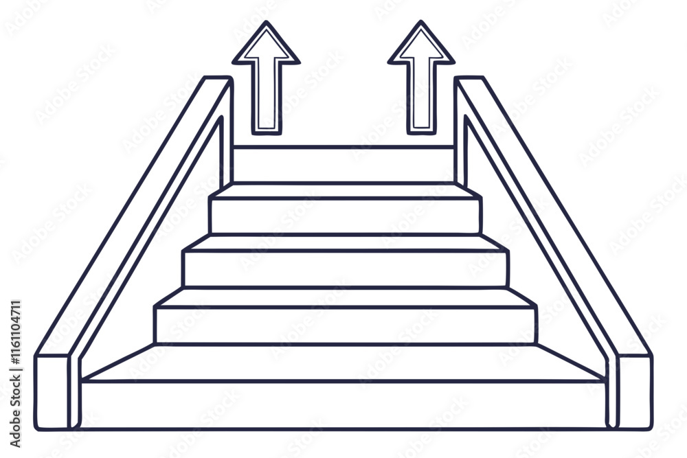 Outlined Minimal Icon Of An Ascending Staircase Wi - Perfect For Minimalist Designs, Art, And Decor With Unique Geometric Aesthetic Outlined Minimal Icon Of An Ascending Staircase Wi - Perfect For Minimalist Designs, Art, And Decor With Unique Geometric Aesthetic