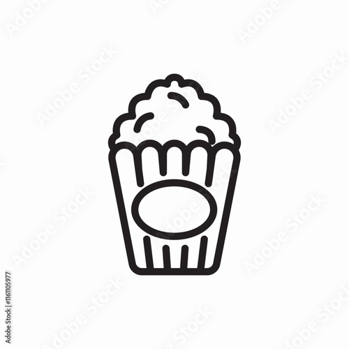 Movie popcorn cinema snack entertainment icon vector sign
