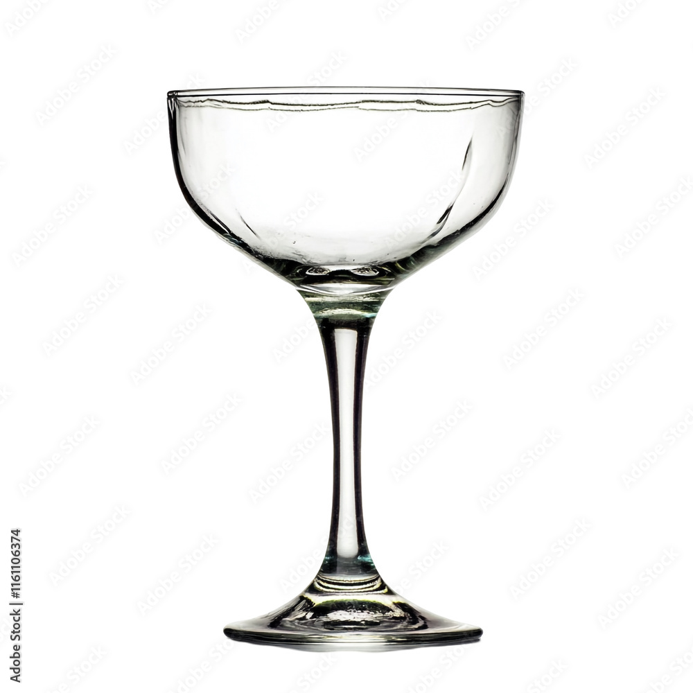 Elegant Empty Coupe Glass on Black Background Elegant Empty Coupe Glass on Black Background