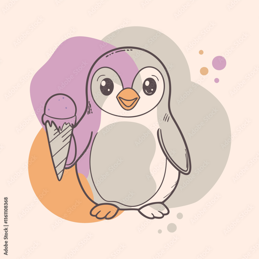 Obraz premium Christmas Penguin Cartoon Design