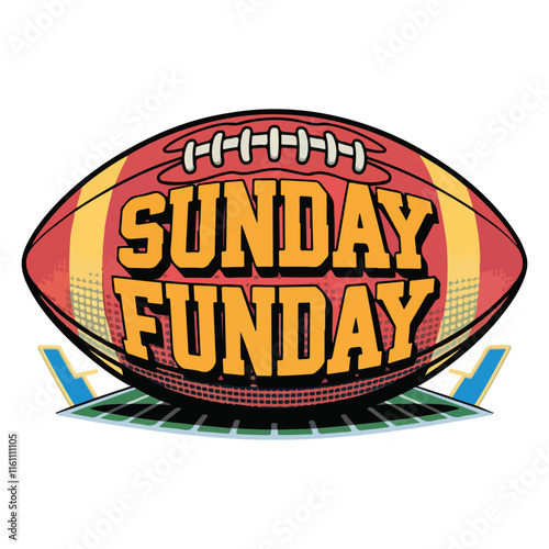 Sunday Funday American Football vector t shirt design