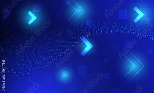 blue arrow circuit electronic networking high technology abstract background