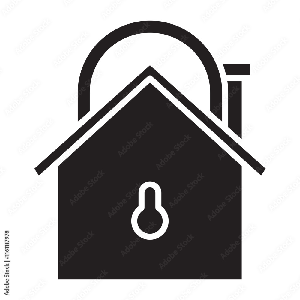 Smart Lock House Glyph