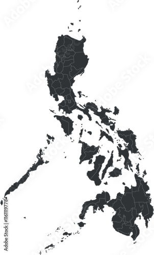 Simple gray state map of Philippines vector illustration