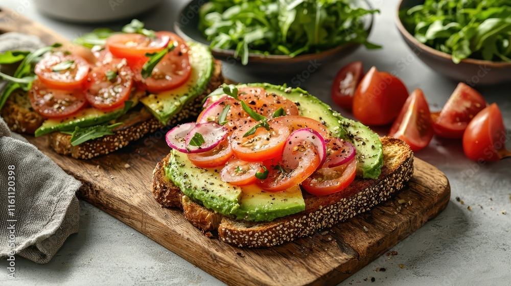Slicing ripe avocado on a wooden board for fresh and healthy meal preparation Slicing ripe avocado on a wooden board for fresh and healthy meal preparation