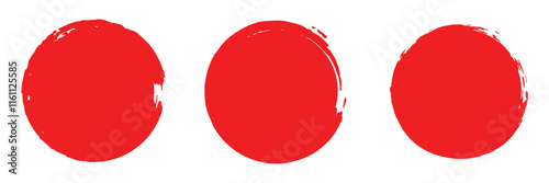 Red grunge circles shapes, grunge round shapes. Paint brush stamp collection. Vector red brush circle. Red grunge circle stamp. Vector illustration. EPS 10