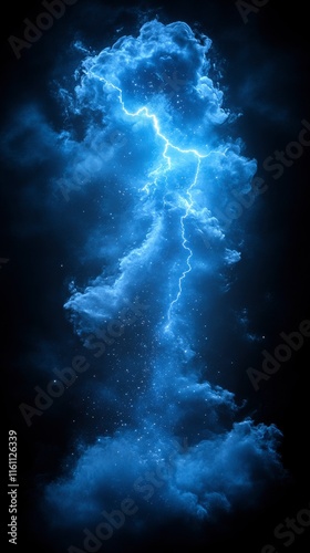 Wallpaper Mural Dramatic Lightning Strike Through Dark Cloudscape Torontodigital.ca