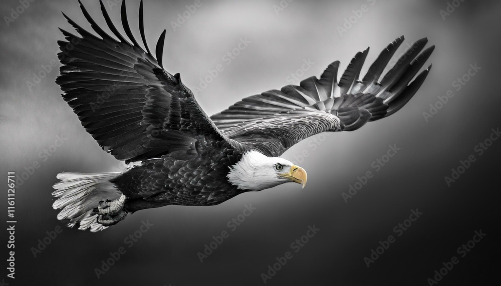 Obraz premium american bald eagle in flight americana concept