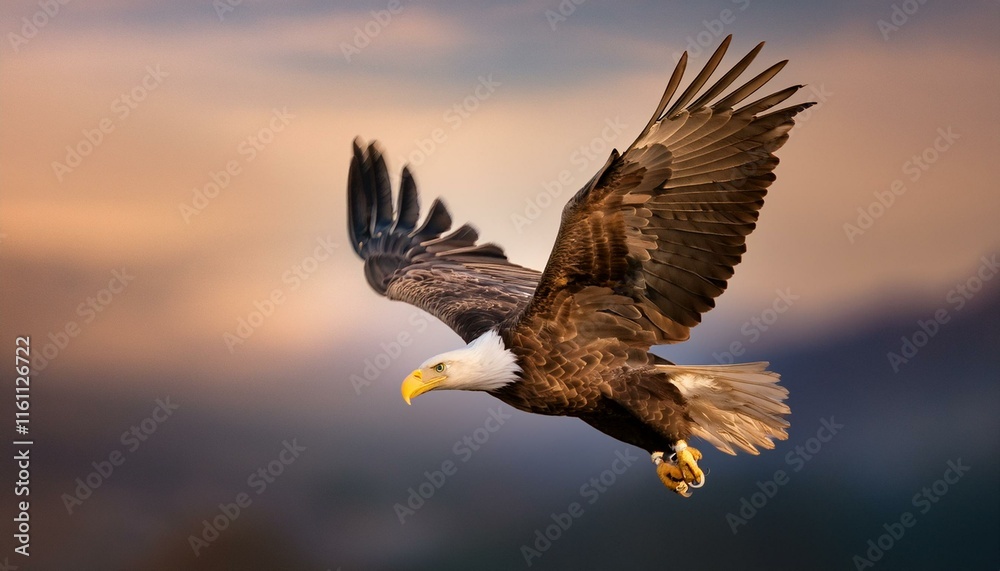 Naklejka premium american bald eagle in flight americana concept