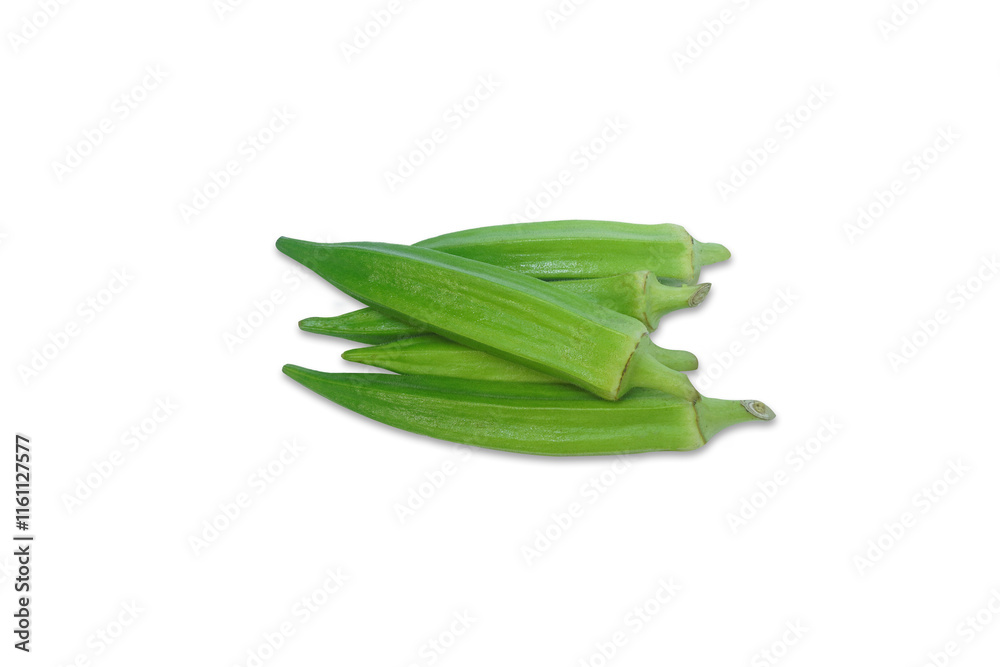 Fresh raw green okra Fresh raw green okra
