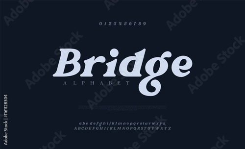 Classic typography elegant. Lettering minimal fashion designs. Alphabet uppercase, ampersand, ligatures. Vector illustration word.
