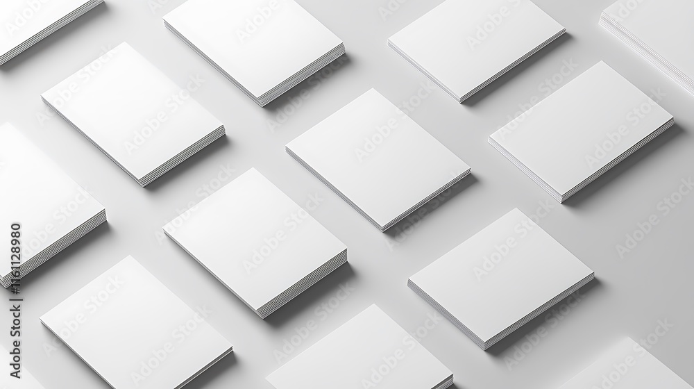 Blank business card mockup on white textured background 3d illustration 3d rendering card template