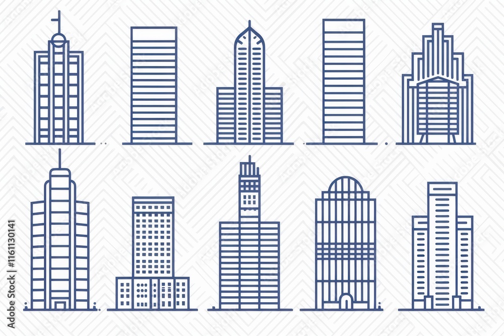 Obraz premium Building Architectural Icons