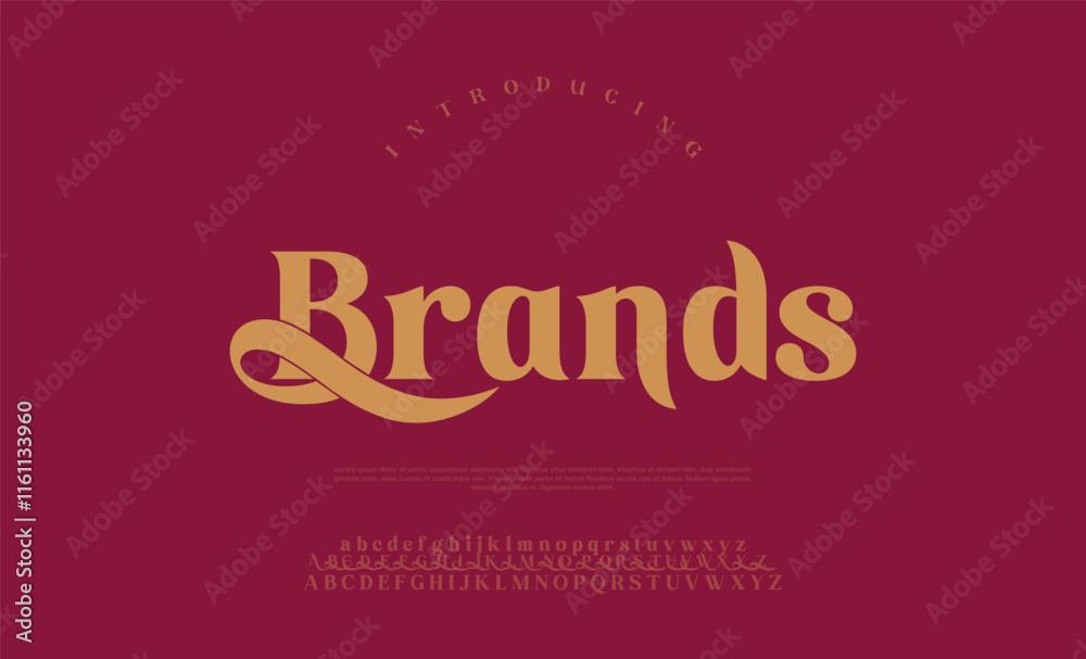 Naklejka premium Elegant alphabet letters font and number. Classic Copper Lettering Minimal Fashion Designs. Typography fonts regular uppercase and lowercase. vector illustration