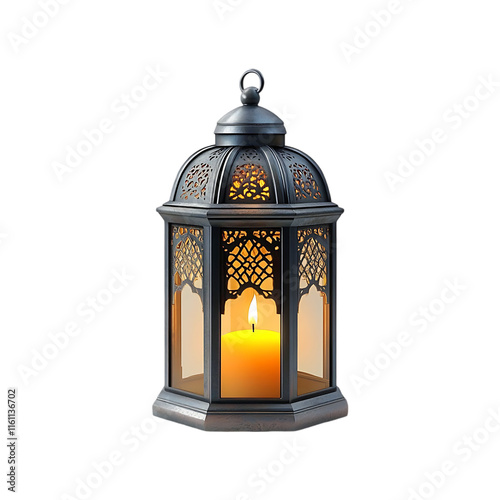 Ramadan Kareem lamp and lantern on a transparent background.