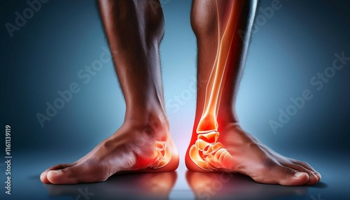 3d rendered illustration of a painful feet ankle 