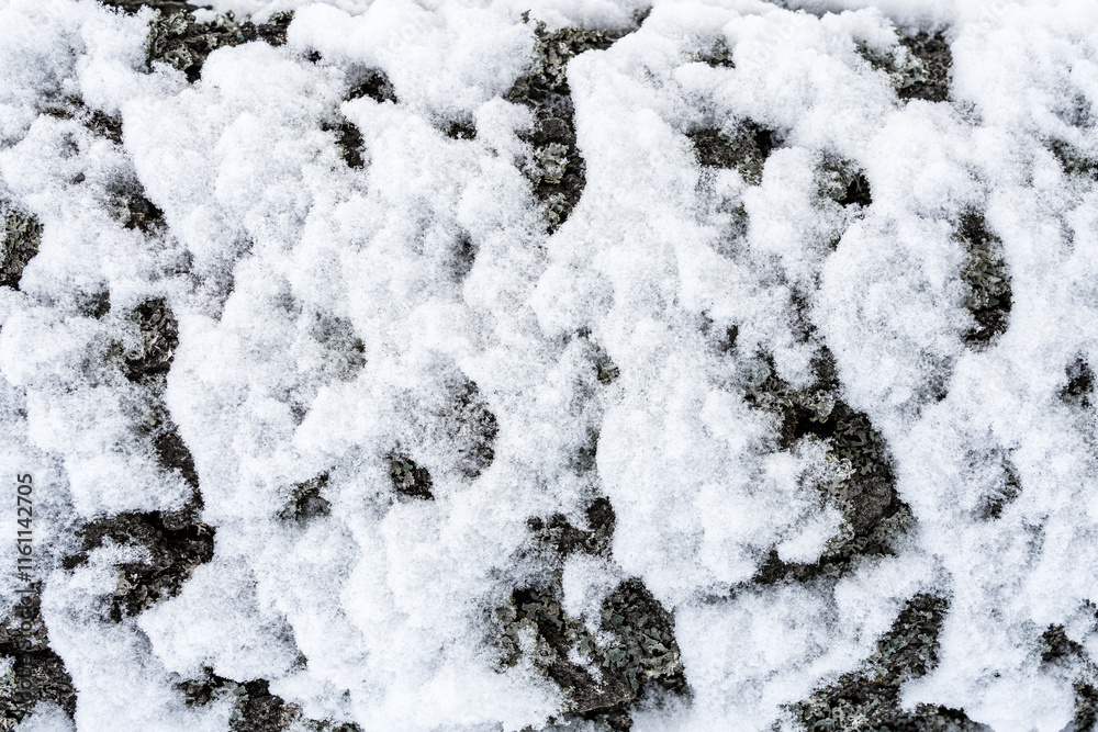 Fototapeta premium Close-up of snow-covered surface creating a textured winter landscape.