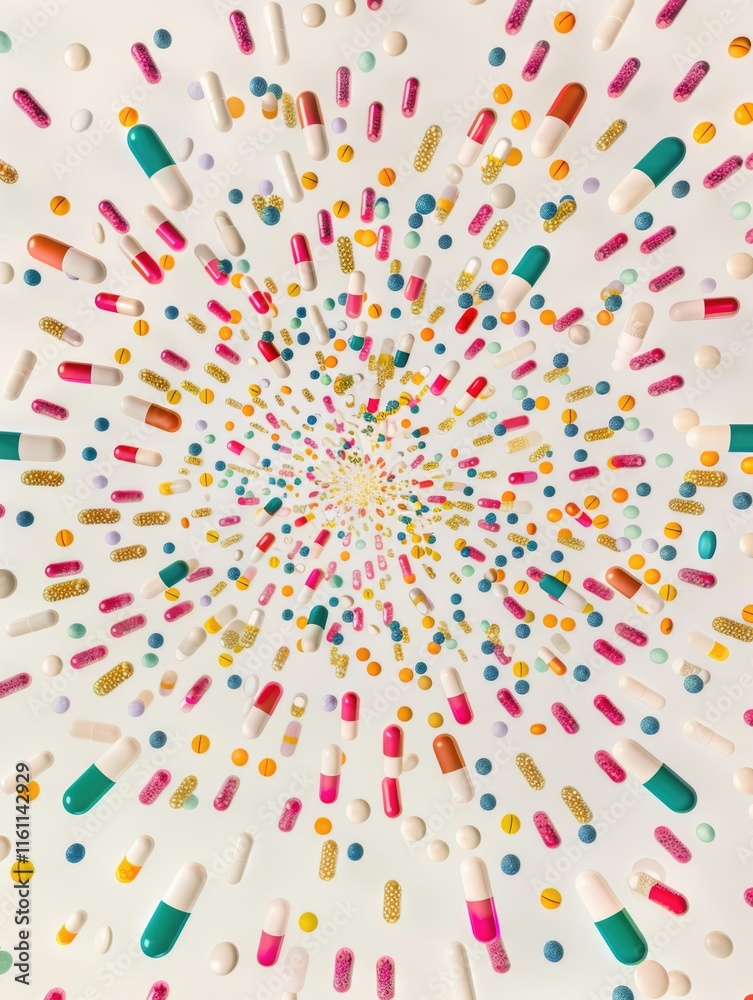Pharmaceuticals arranged in a star pattern Pharmaceuticals arranged in a star pattern