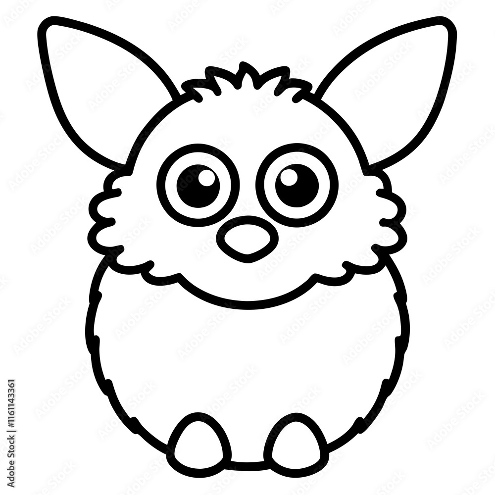 Fototapeta premium a furby line art minimalist