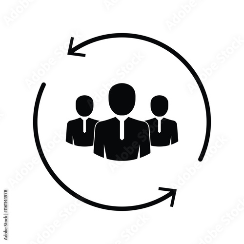Customer icon. Customer Retention, Returning Clients Vector Glyph Icon. Human resource management. Return sign. Managed care. Customer relationship