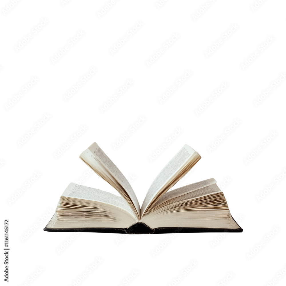 Open Book on Black Background: A Symbol of Knowledge and Exploration Open Book on Black Background: A Symbol of Knowledge and Exploration