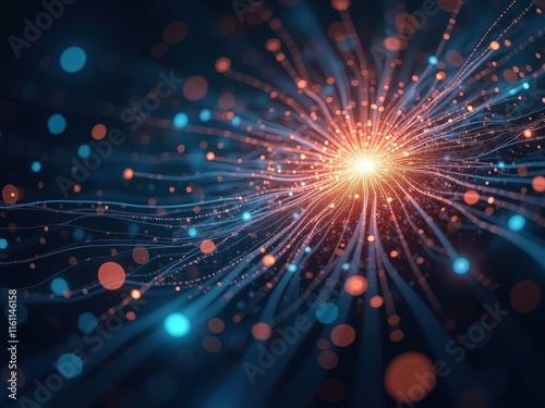 High-resolution depiction of the moment of technological singularity illustrating a radiant convergence of energy and intelligence