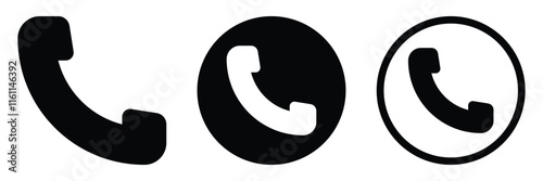Phone icon vector set isolated on white background.