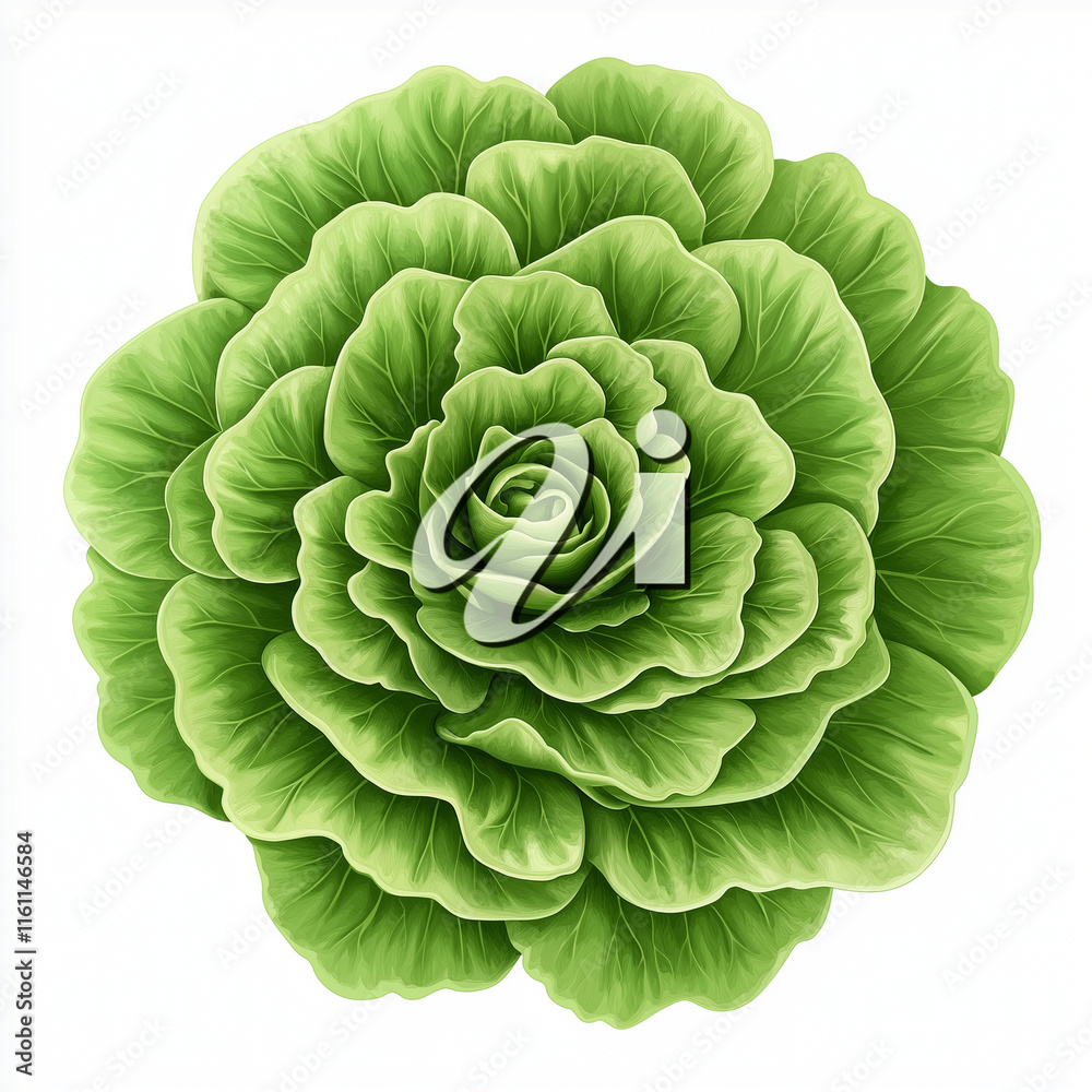 Obraz premium Green flower with the letters V and I on it