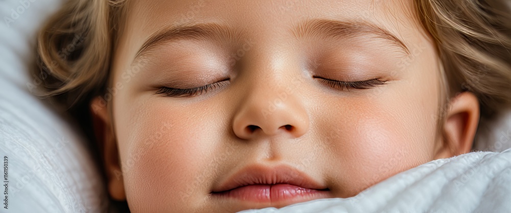 Peaceful sleep of a child with serene expression and soft lighting Peaceful sleep of a child with serene expression and soft lighting