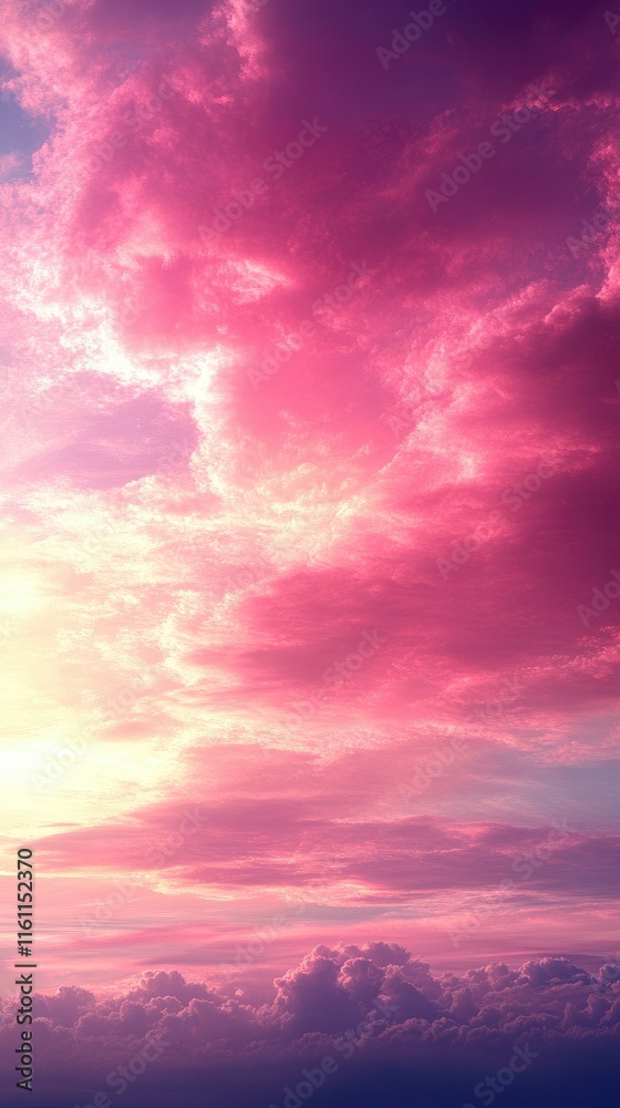 Dreamy Pink Sunset Sky Serene Cloudscape at Golden Hour Dreamy Pink Sunset Sky Serene Cloudscape at Golden Hour
