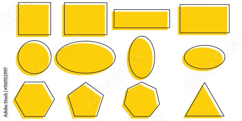 Set of yellow speech bubble collection. Set of yellow speech bubble cartoon box icon set. Speech bubble vector. Comment box icon vector set. EPS 10