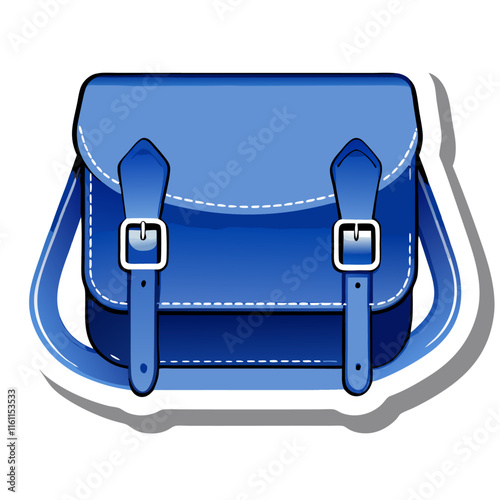 Blue crossbody bag sticker vector illustration (4)