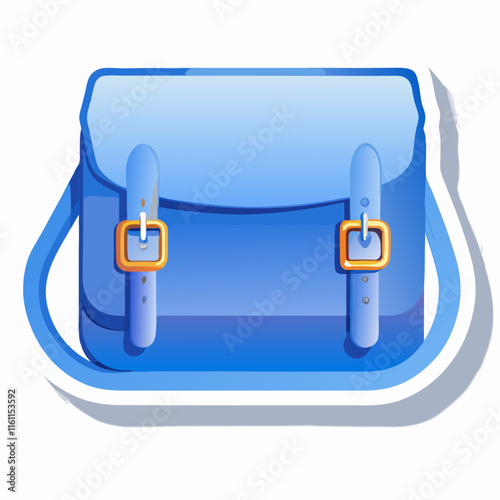 Blue crossbody bag sticker vector illustration (6)