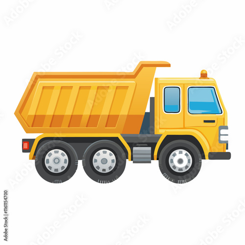 Dump truck construction vehicle vector illustration (9)