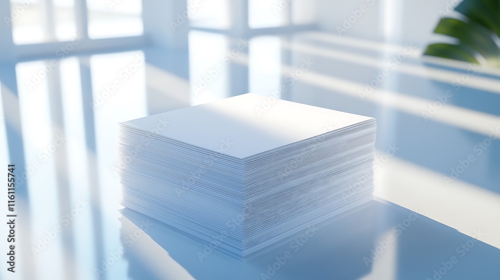 Fototapeta premium Blank business card mockup on white textured background 3d illustration 3d rendering card template