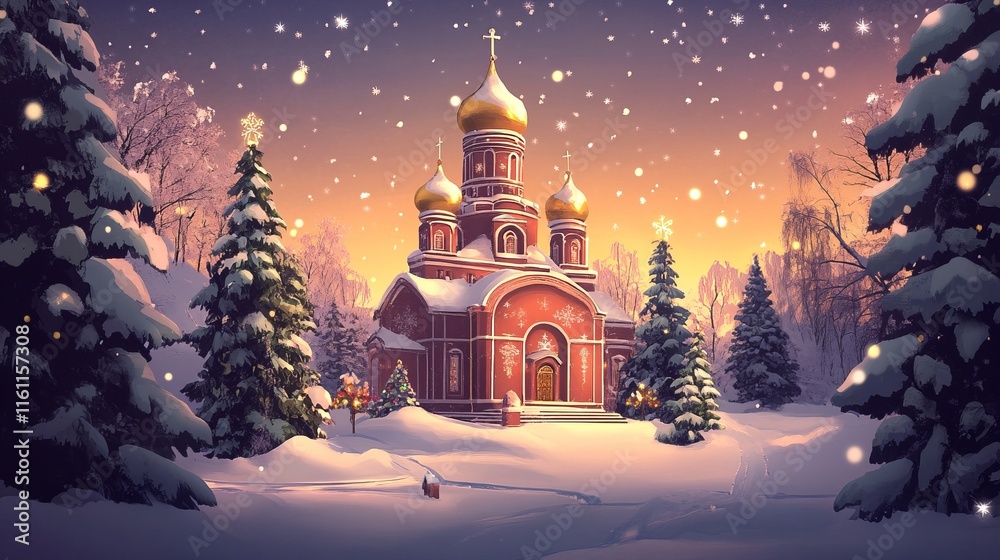 Fototapeta premium Orthodox Christmas Background Concept 