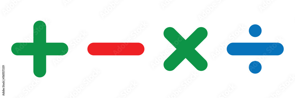 Fototapeta premium Plus minus multiply divide icon